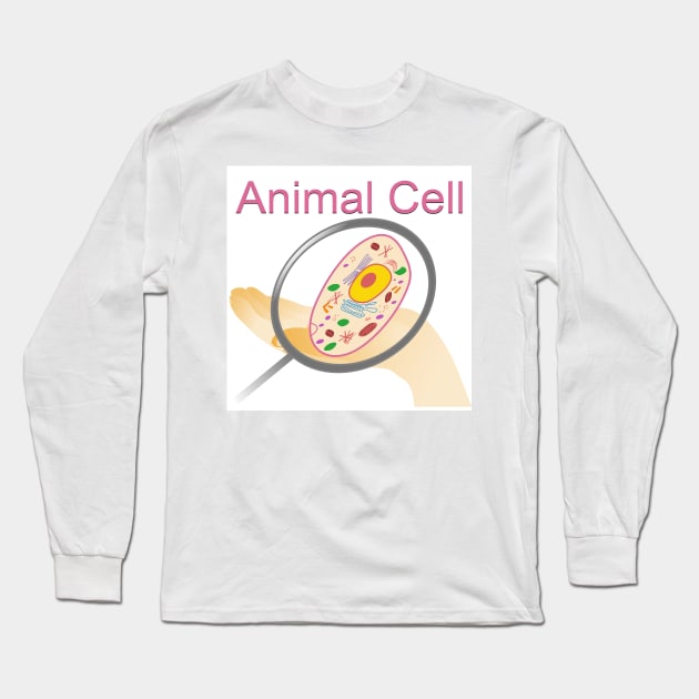 A vector illustration of an animal cell with labels on white background. Long Sleeve T-Shirt by ikshvaku
